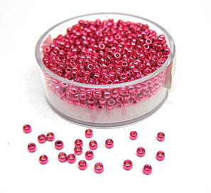 Rocailles 2,2mm 9g waschbar Metallic pink